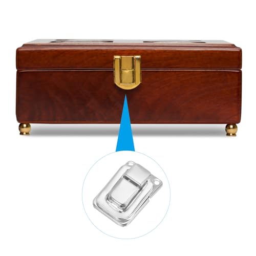 Image of PATIKIL Toggle Catch Lock 1.4 inch x 0.9 inch, 24 Pack Metal Buckle Hasp Lock Latch Clasp for Jewelry Box Wooden Case Decoration, Silver