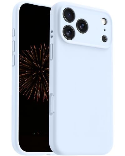 Protection silicone liquide iPhone 17 Pro Max soft touch haut de gamme bleu clair