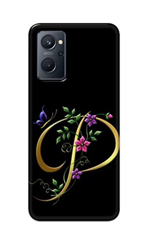 Image of Printed Hard Back Cover Case for Realme 9i 4G Back Cover (Alphabet P) -1803