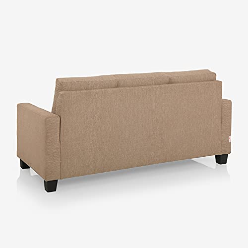 Image of Duroflex Ease - 5 Seater Sofa, 3+2 Sofa Set | Premium Fabric, High Comfort Foam, Durable Termite-Resistant Wooden Frame & Easy Maintenance | 3-Year Warranty - Brown