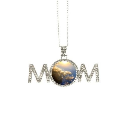 Collier orange soleil bleu et nuages pour la fête des mères en taille M