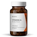 edubily® Vitamin A Kapseln als Retinol - 400 I.E. Retinylacetat pro Kapsel - 2000 I.E. pro Tag und Kapsel - Vegan - Laborgeprüft (180 Kapseln)