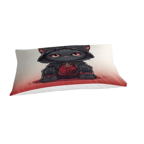 Housse de couette chat 135x200 microfibre douce anti-transpiration