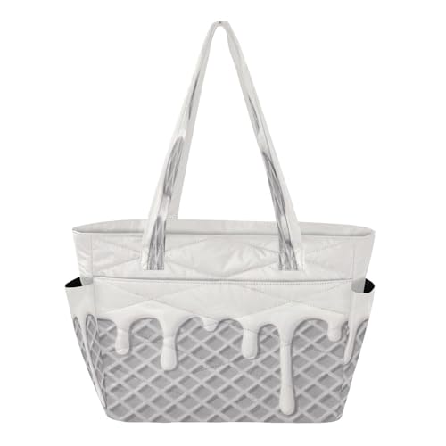 decor gift Bolso de mano para mujer con diseño de rejilla de gofre, para playa, piscina, para viajes diarios, forro antiarañazos, bolsa para mujer