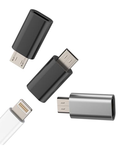 Adattatore Lightning Femmina a Micro USB Maschio Caricabatterie 3Pack Android Spina Accessori Connettore per iPhone Cavo Ricarica Convertitore Compatibile con Samsung S6 Edge+ S7 Active Note4 Note5