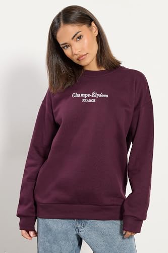 PixieGirl Petite Burgundy Red Slogan Sweatshirt Petite