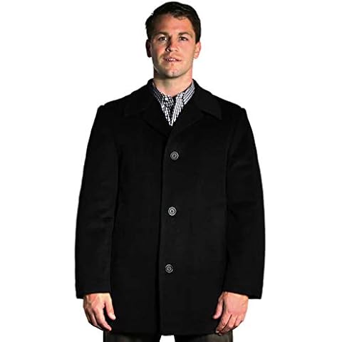 StoutMensShop Big and Tall Luxury Wool Blend Car Coat to 7XLT (Black, 3X Big) Cover