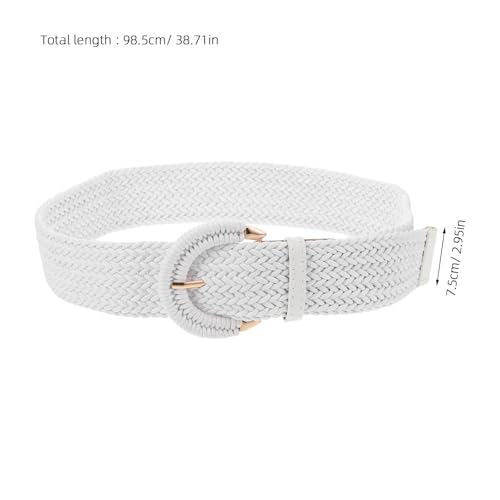 Braided Stretch Belt: Women Elastic Woven Waist Belt With Braided Design - Adjustable Stretchy Cinch Waistband For Dresses Boho Style Fashion Accessory2