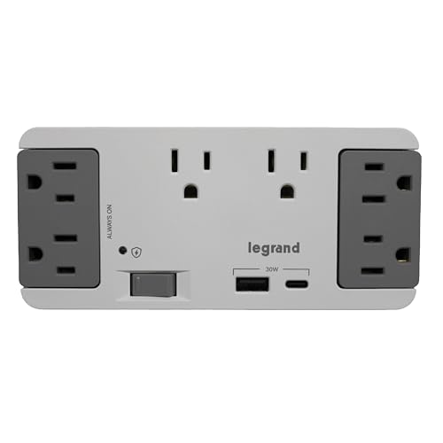 On-Q 6 Outlet Enclosure Surge Protector with One USB-A and One USB-C