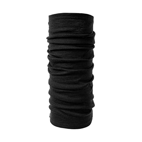 Embouro 100% Merino Wool Neck Gaiter, Face Mask Ski Neck Warmer Scarf Headwear for Women and Men (Black) Cover