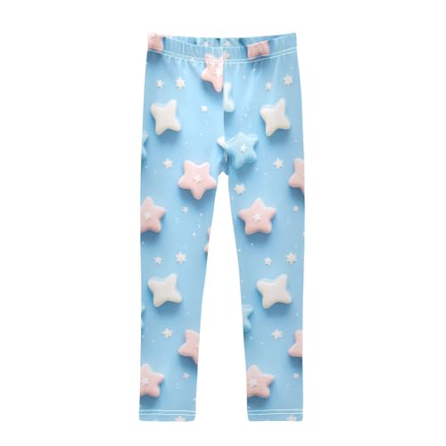 KLL Blue Stars Toddler Girls Athletic Leggings Soft High Waisted Leg Yoga Pants Sports