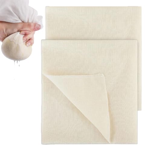 2 PCS Cheese Cloth,Muslin,Cotton Superfine Cheese Cloth,for Filtering Butter, nut Milk, Steamed Vegetables, Filtered Soup, etc., can be Washed and Used Repeatedly,100% Unbleached Pure Cotton Cloth