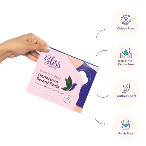 BLISSNATURAL Underarm Sweat Pads | No More Sweat Stains | Super Soft Sweat Pads | Absorbs Sweat Stains & Odour Free | Skinny Fit And Breathable | For Men And Women Pack Of 10 pads - Image 3
