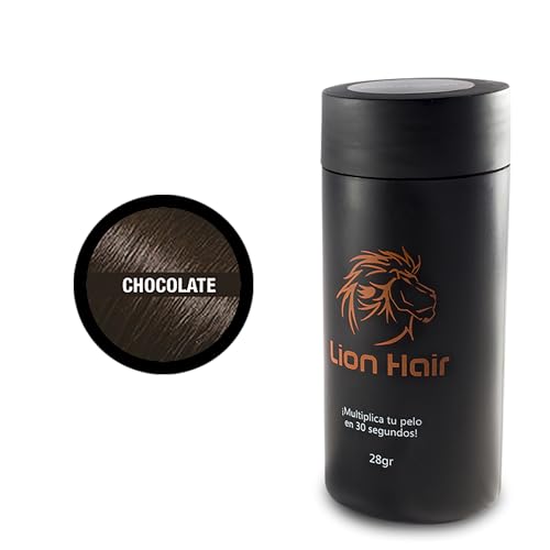 LION HAIR. Fibras Capilares 28gr. Multiplica tu pelo en 30 segundos. Densificador de cabello. Microfibras de algodón para hombre y mujer. (Dark Chocolate Brown (chocolate))