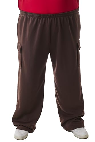 JC DISTRO USA-Made Men's Big & Tall Midweight Fleece Cargo Bottoms - Sweatpants & Shorts, Big & Tall 3XL to 7XL