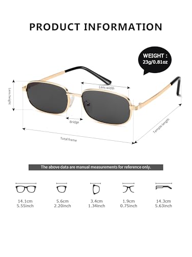 Small Y2k Narrow Rectangle Sunglasses Womens Mens Retro 90s Skinny Sunnies2