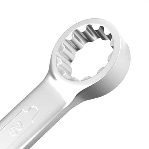 Image of Groz Combination Spanner 50mm, Length 540mm | DIN 3113 Standards | Chrome Vanadium, Matt Satin Chrome Combination Wrench Tool |CSP /DIN /50G