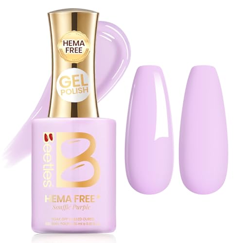 Image of Beetles Purple Gel Nail Polish - Souffle Purple Gel Nail Polish15ML Full Size /0.51Fl Oz, Soak Off UV LED Lamp Pastel Nails Art, Long-Lasting Manicure Salon DIY Home Summer Nails