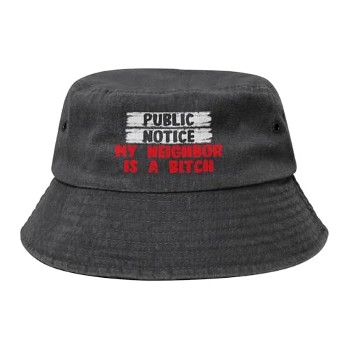 Qauirfe My Neighbor is A Bitch Fashion Cowboy Denim Fisherman Hat Outdoor Fishing Cap Sun