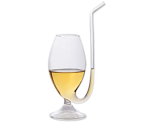 ds. distinctive style DSstyles 7 x 6,5 x 23,5 cm 300ml Brandy Rohr Schlürfen Glas Port Pipe Port Sipper Weinglas Tasse Becher mit Trinken Tube Stroh