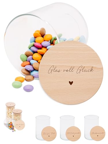 wunderwunsch Personalisierte Vorratsgläser mit Deckel mit Gravur...