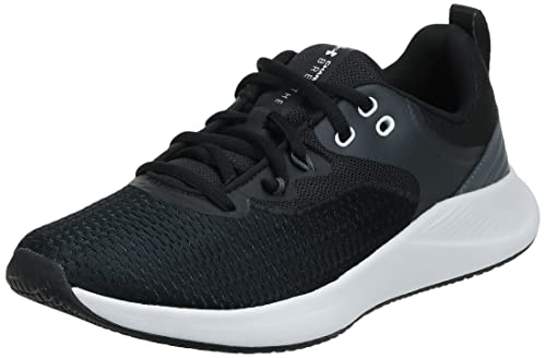 Under Armour womens Charged Breathe 3 Cross Trainer, Black White, 9.5 US