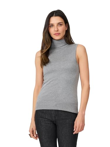 Image of Cable & Gauge Sleeveless Turtleneck Sweater - Chic Mock Neck Tank Top, Perfect for Layering & Year-Round Wardrobe Essentials