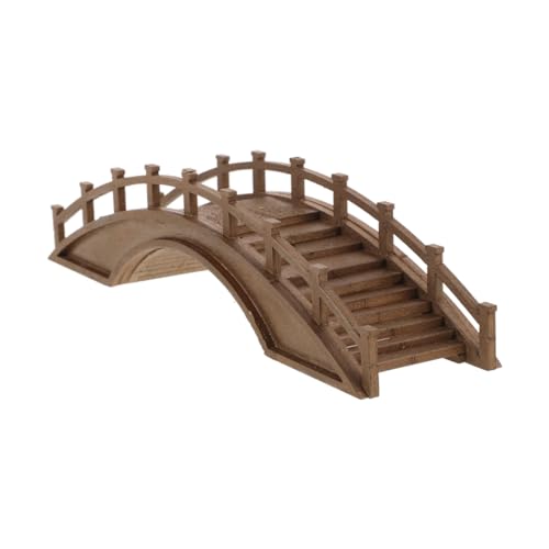 Alipis Mini Pont en Bois 20X5X5 Cm Ornement De Pont en Arc pour Jardin Zen Micro Paysage Décoration Bonsaï Accessoire De Scène Miniature