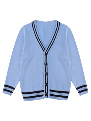 Kids Boys Girls Long Sleeve Cardigan Shrug Bolero School Uniform Coat Sweaters4