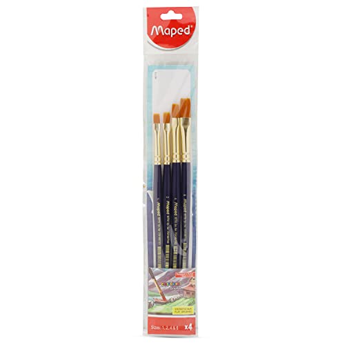 Image of Maped Color'Peps Synthetic Hair Flat Brushes (Set of 4)