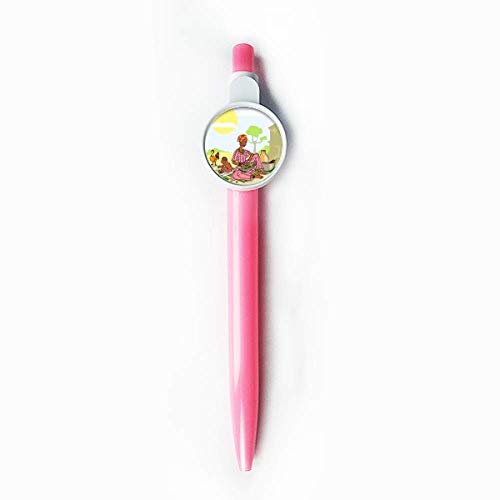 Stylo à bille rétractable noir original à offrir motif totem bleu
