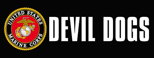 AV American Vinyl Devil Dogs Marine Bumper, Officially Licensed by The U.S. Marine Corps (3 x 9 inch)