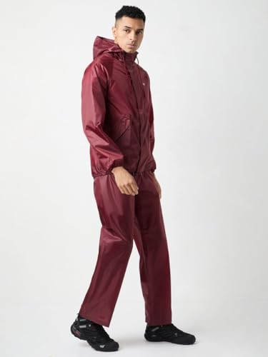 Image of Wildcraft Men Rain Jacket | Hooded Waterproof Design With Adjustable Drawstring & Elasticated Cuffs | 100% Polyester Breathable Fabric For Monsoon Travel & Daily Wear