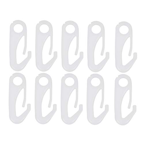 Yardwe 10pcs Plastic Small White Flag Pole Clip Hooks Straps Buckles for Camping Hiking Backpack
