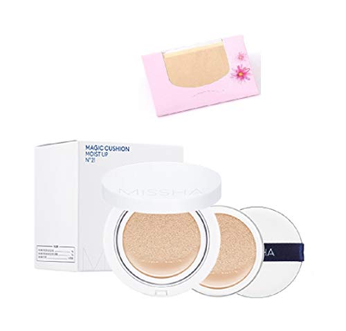 Missha M Magic Cushion Moisture Special Edition #21(+refill 1pcs+air in Puff) + SoltreeBundle Natural Hemp Paper 50pcs