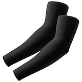 Aprilswan Arm Sleeves, UV Sun Protection Compression Cooling for Men/Women Black