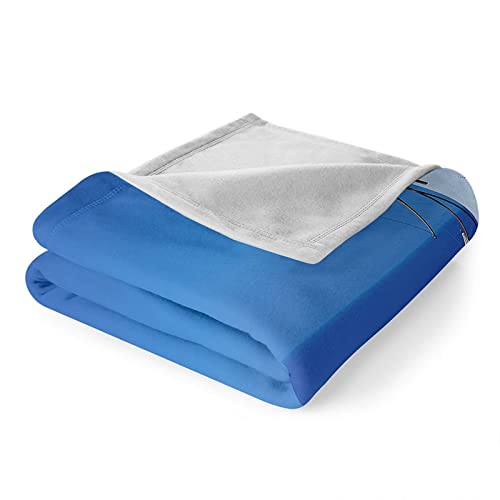 Couverture de canapé douce et thermique en flanelle bleu ciel - 7