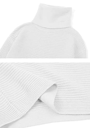 Image of chouyatou Women's Turtleneck 2 Piece Outfits Ribbed Knit Sweater Midi Pencil Skirt Set