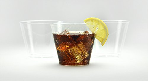 9 Oz Clear Disposable Plastic Cups Tumblers 100 Count Drinking Glasses Crystal Clear Hard Plastic Old Fashioned Party Glasses For Weddings And Parties #TOP7