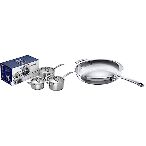 Le Creuset 3-Ply Stainless Steel Saucepan with Lid, 20 x 12.2 cm,...