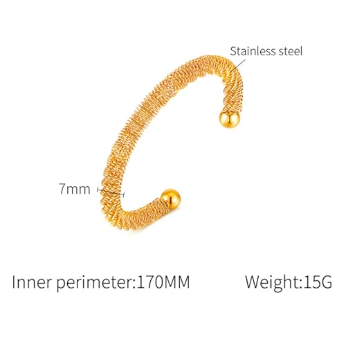 Fashion Stainless Steel Geometric Irregular Cable Open Cuff Bracelet2