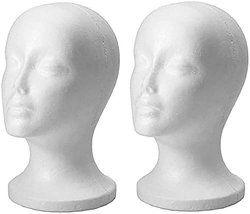 Female Styrofoam Mannequin Head Stand - 2pcs