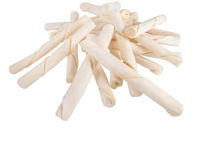 BARKZ & CLLAWZ Adult Natural Twisted Rawhide Chew Sticks for Dogs (450 g) | High Protein, Easily Digestible Chews for Healthy Teeth & Long-Lasting Enjoyment