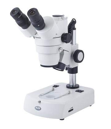 Image of Motic 1100200600421 SMZ-143-N2GG Trinocular Stereo Zoom Microscope, WF10x Eyepieces, 10x-40x Magnification, 1x-4x Zoom Objective, Greenough Optical System, Upper and Lower Halogen Illumination, Fixed Stage, 110V