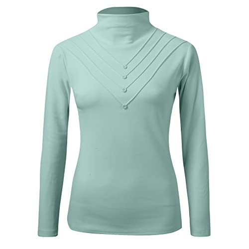 Generisch Camicia termica da donna a maniche lunghe con fodera in pile, scollo rotondo, biancheria intima termica, Gn1, L