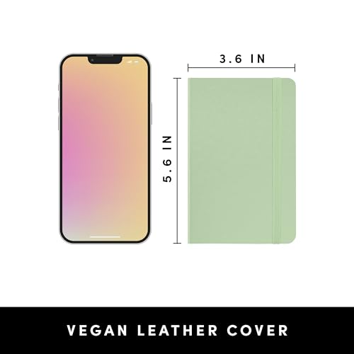 Carnet de notes de poche ligné PAPERAGE vert sauge 160 pages avec couverture rigide