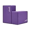 Fledo Yoga Blocks 2 Pack 9"x6"x4" - EVA Foam Brick, Featherweight and Comfy - Provides Stability and Balance - Ideal for Exercise, Pilates, Workout, Fitness & Gym (Purple)