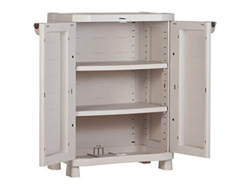 Économie Armoire 2 étagères résine beige 70 x 44 x 88 TRYUN