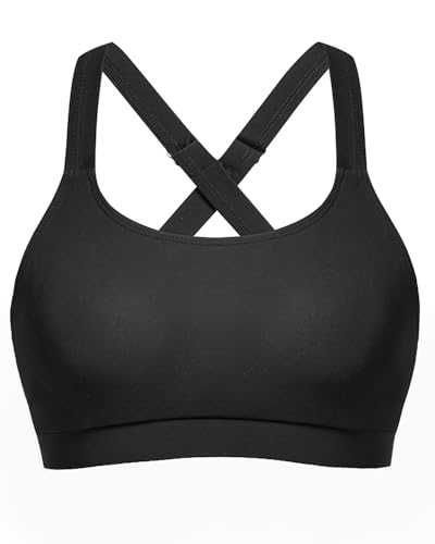 La Mejor Selección de Tops de bikini para Mujer que puedes comprar esta semana. 42 Daci Sujetador deportivo negro para mujer, top de bikini con escote redondo y tirantes cruzados, talla S