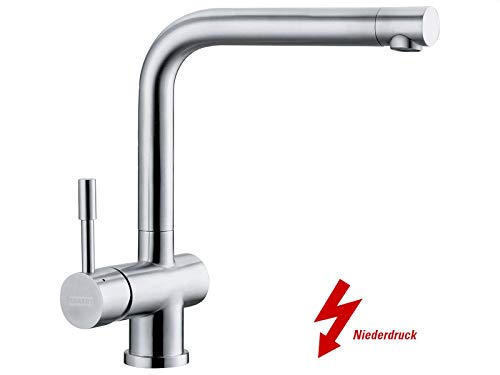 Preisvergleich Produktbild Franke Atlas Window Edelstahl massiv Niederdruckarmatur Mischer Spültischarmatur